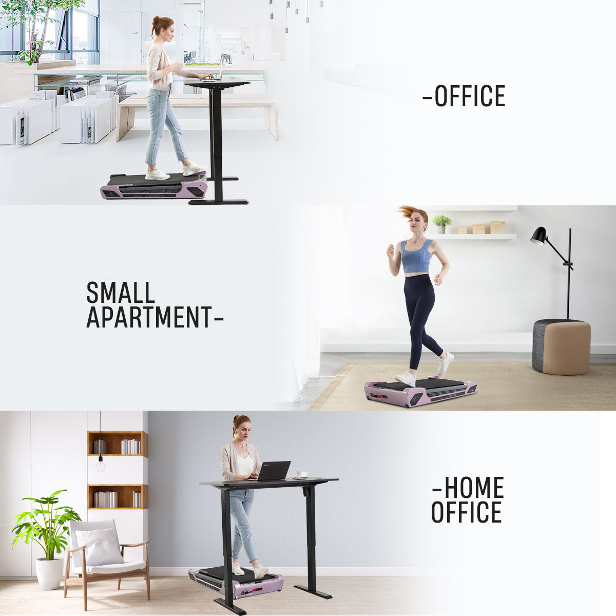 CIAPO Mini Fitness Home 2-in-1 Foldable Compact Walking Pad Under Desk Treadmill