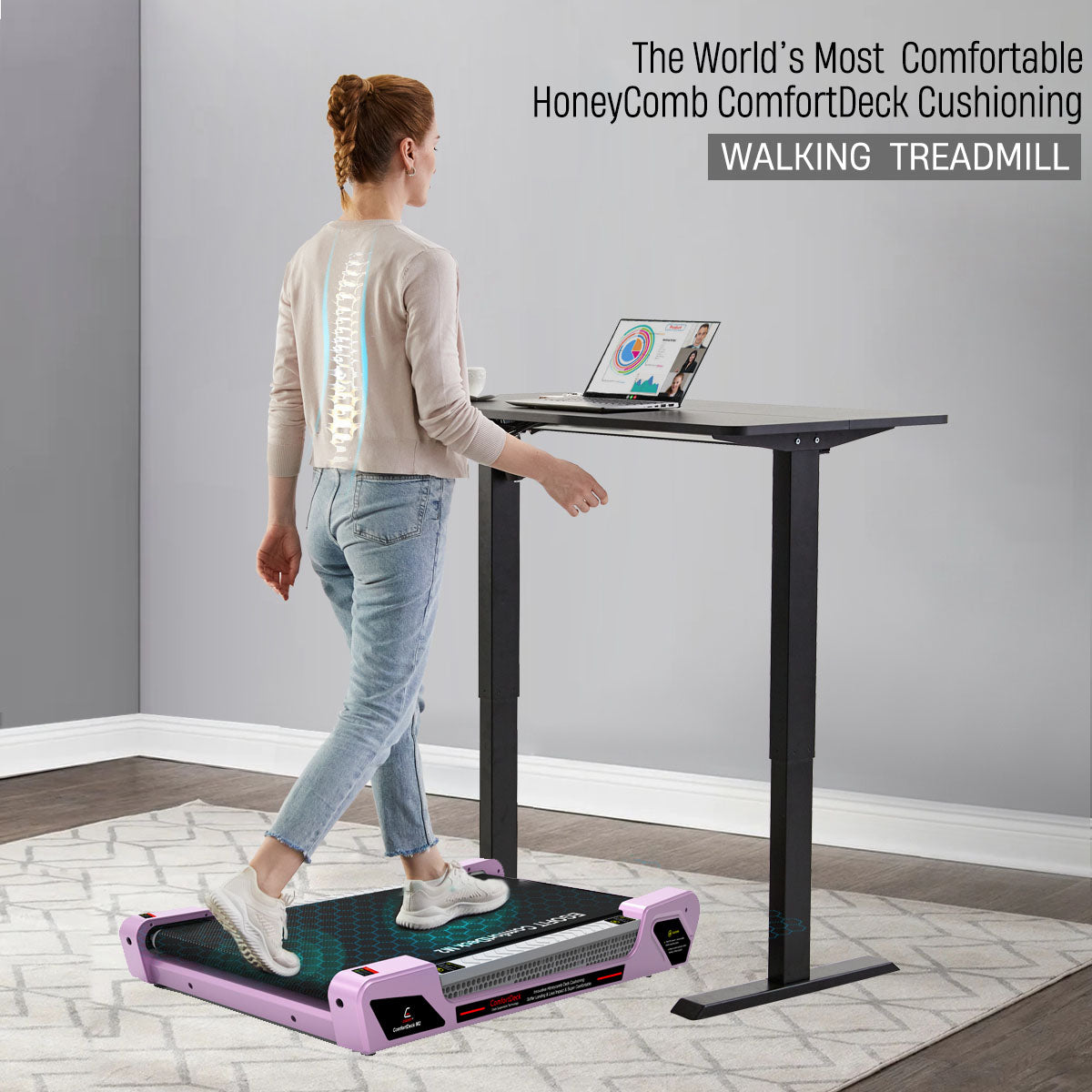 CIAPO Mini Fitness Home 2-in-1 Foldable Compact Walking Pad Under Desk Treadmill