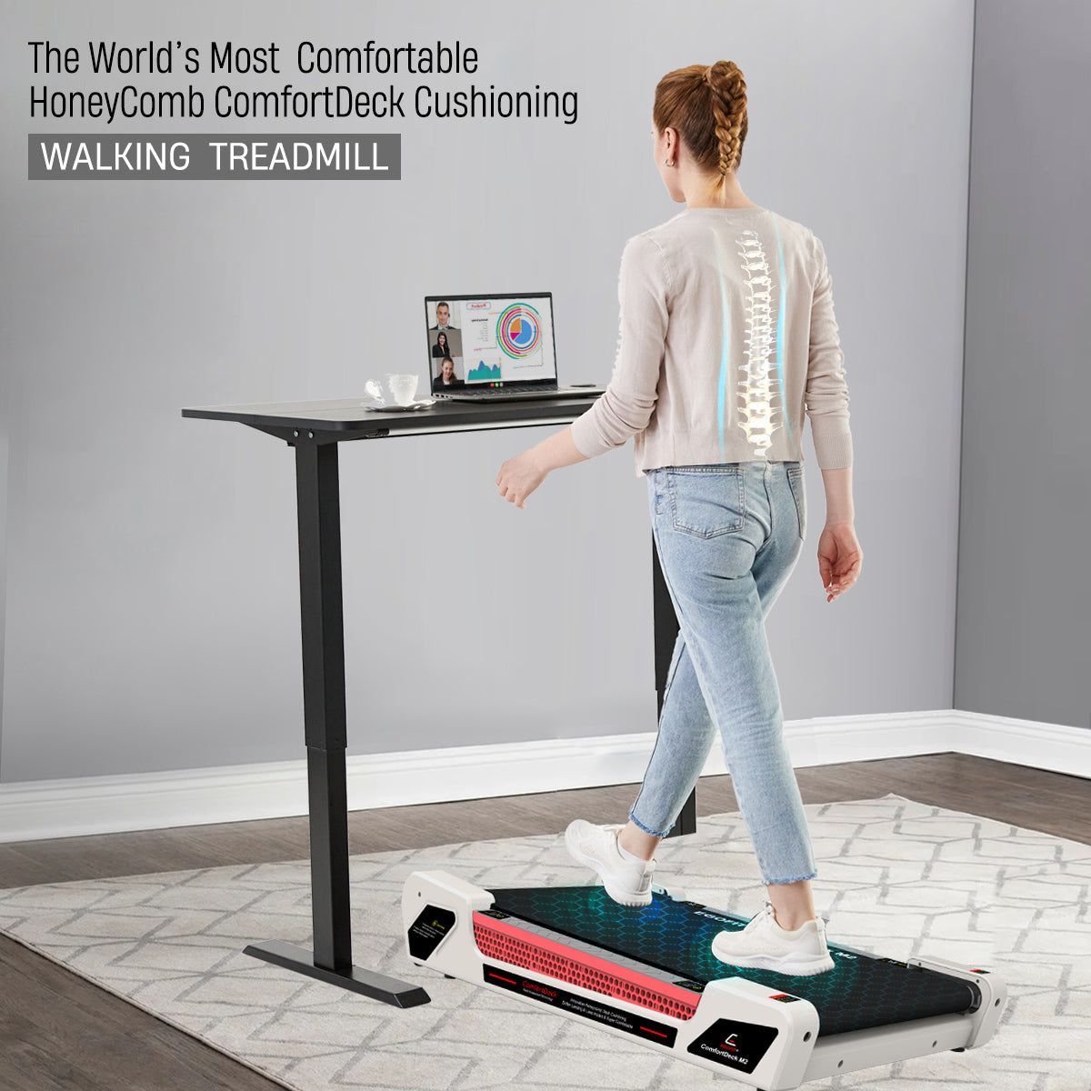 CIAPO Mini Fitness Home 2-in-1 Foldable Compact Walking Pad Under Desk Treadmill