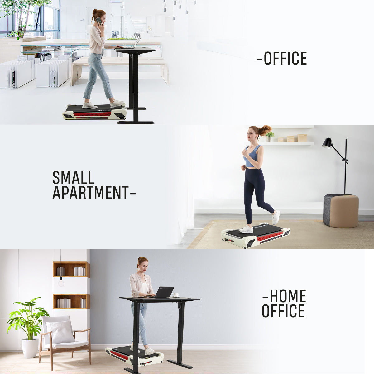 CIAPO Mini Fitness Home 2-in-1 Foldable Compact Walking Pad Under Desk Treadmill