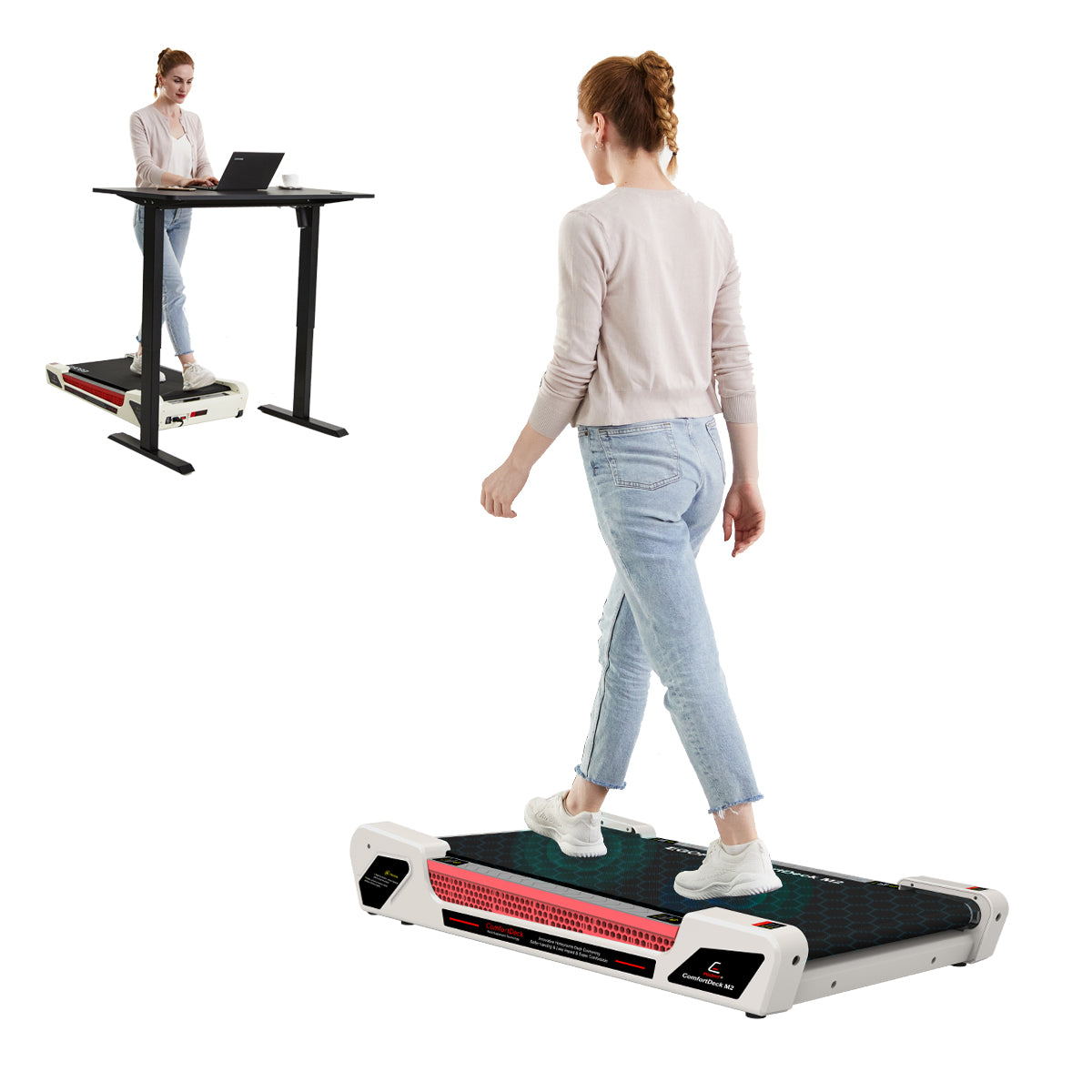 CIAPO Mini Fitness Home 2-in-1 Foldable Compact Walking Pad Under Desk Treadmill